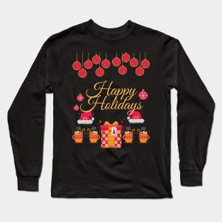 Holidays Greeting Presents and Eggnog Long Sleeve T-Shirt